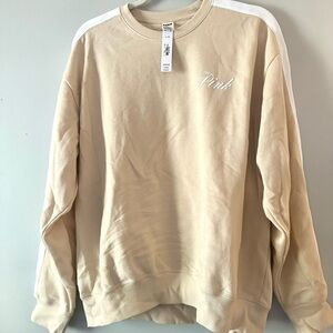 New VS PINK tan crewneck sweatshirt